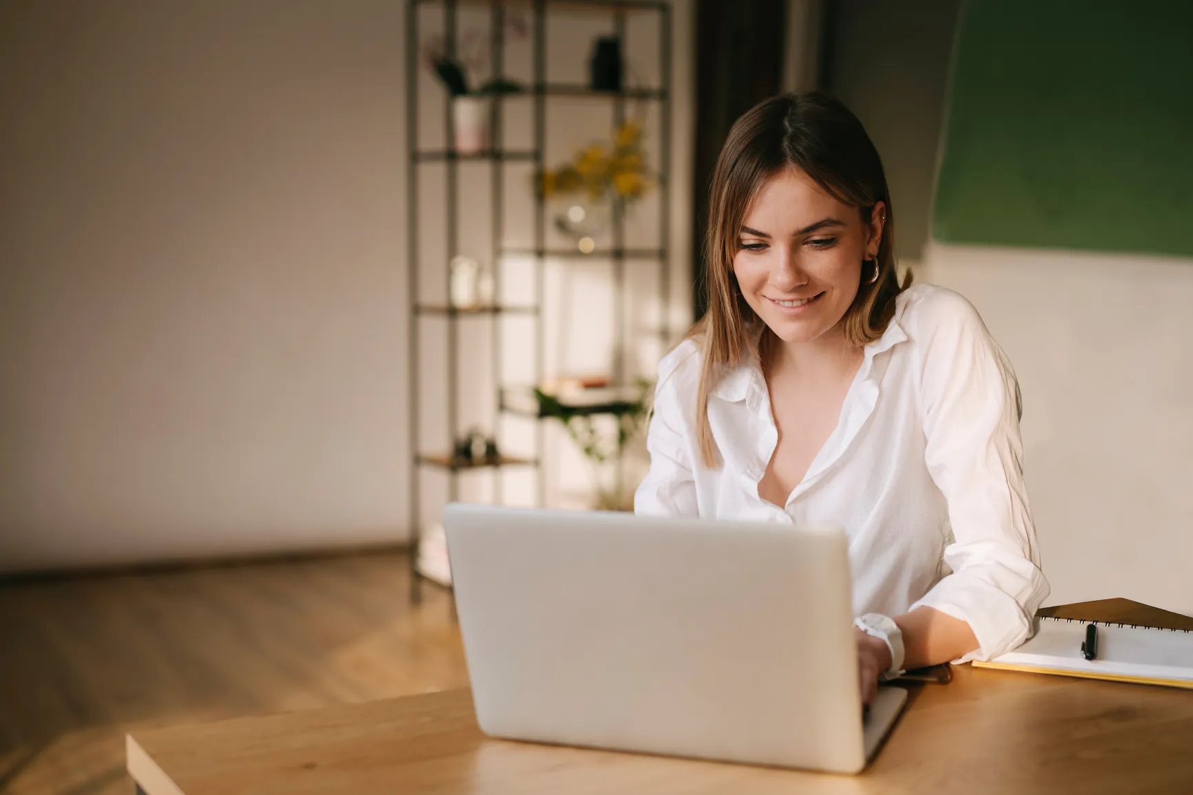Woman on a computer